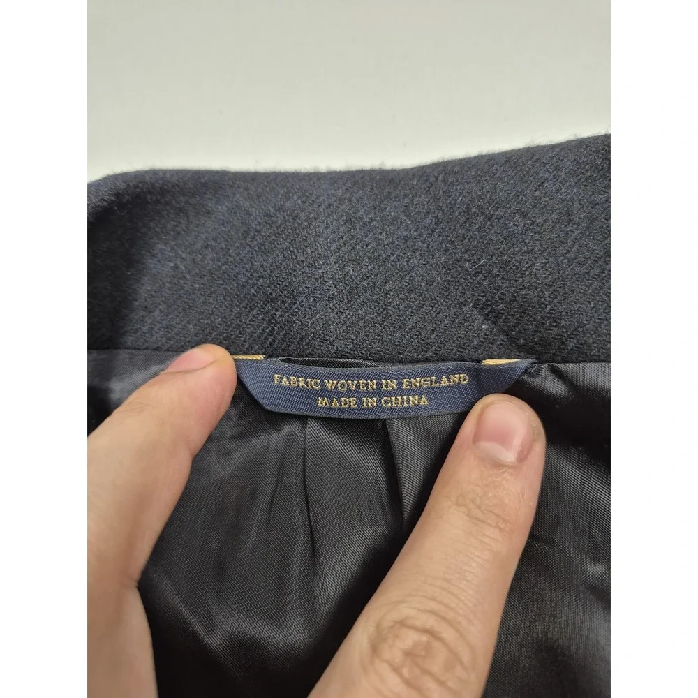 Brooks Brothers Coat Mens 46R Black Wool Flannel Overcoat Lined England NWT